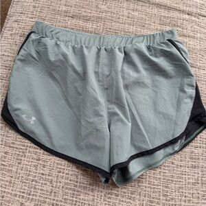 Under Armour Women's Athletic Shorts in Light Green and Black